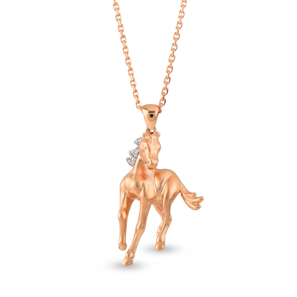 0.01 ct. Pferd Diamant Halskette