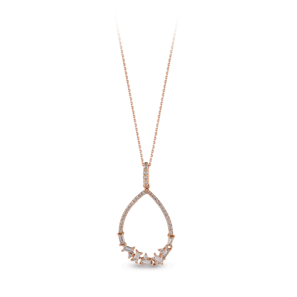 0.34 ct. Baguette Diamant Halskette