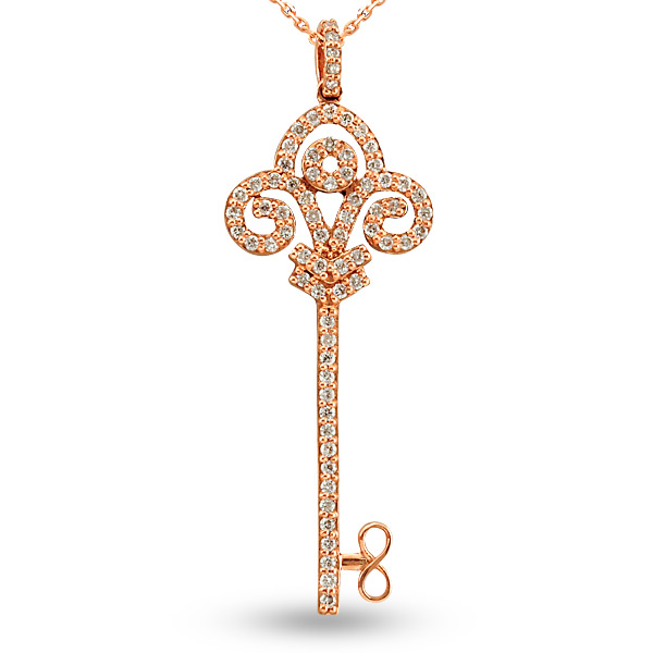 0.44 ct. Schlüssel Diamant Anhänger mit Halskette