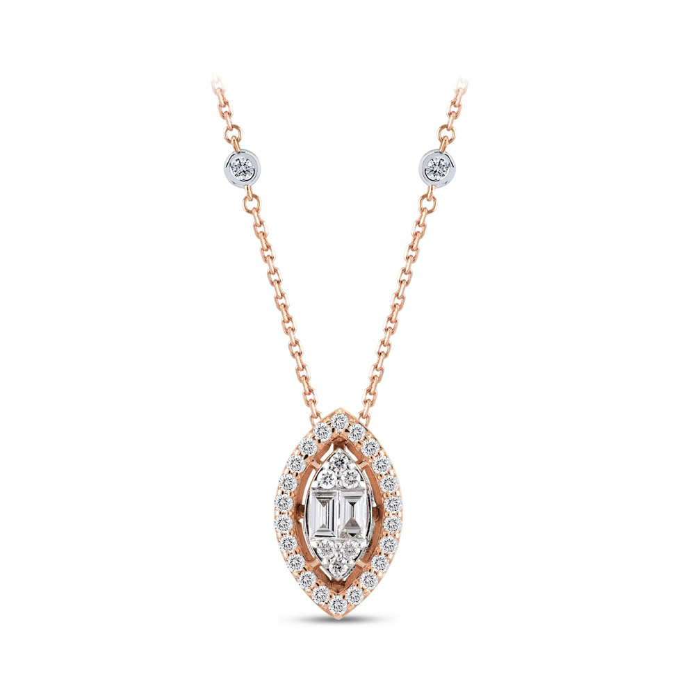 0.42 ct. Baguette Diamant Halskette