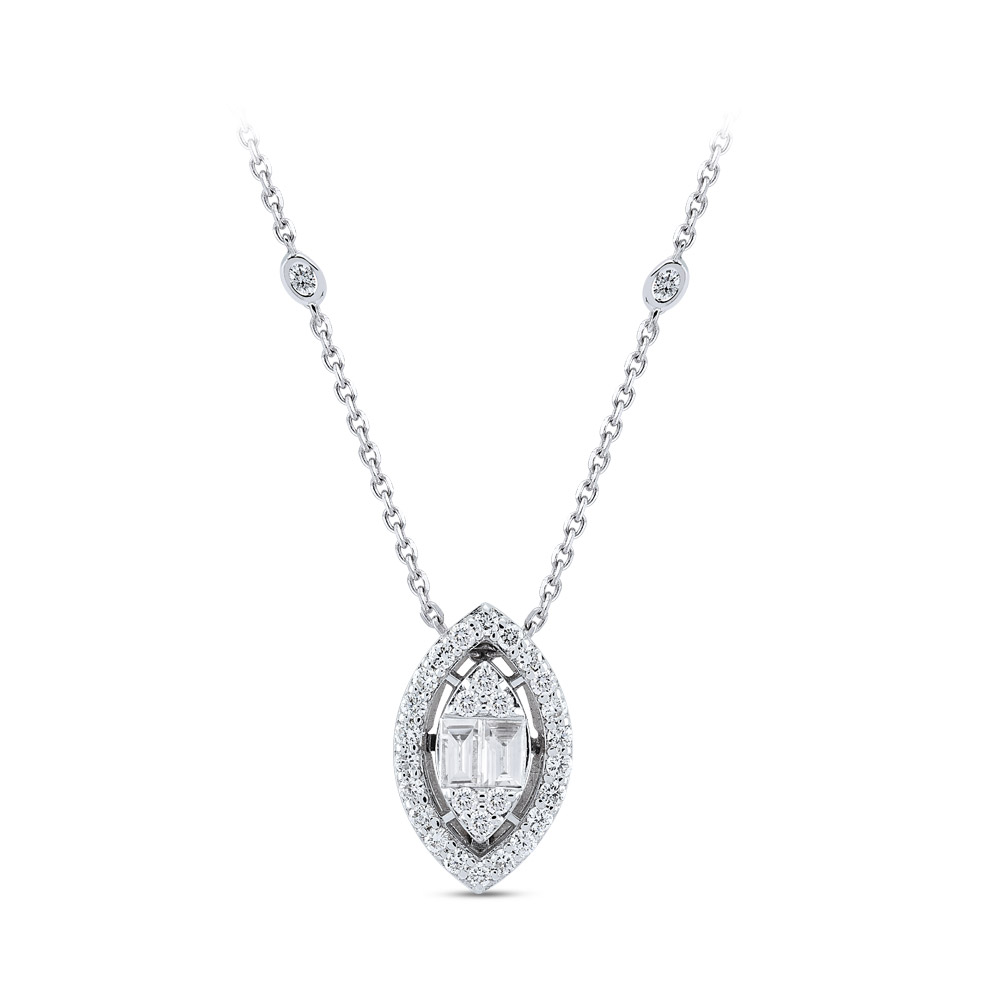 0.42 ct. Baguette Diamant Halskette