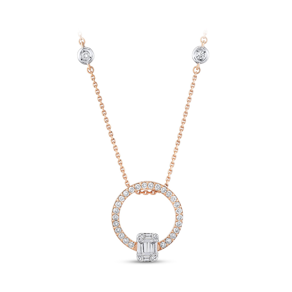 0.54 ct. Baguette Diamant Halskette