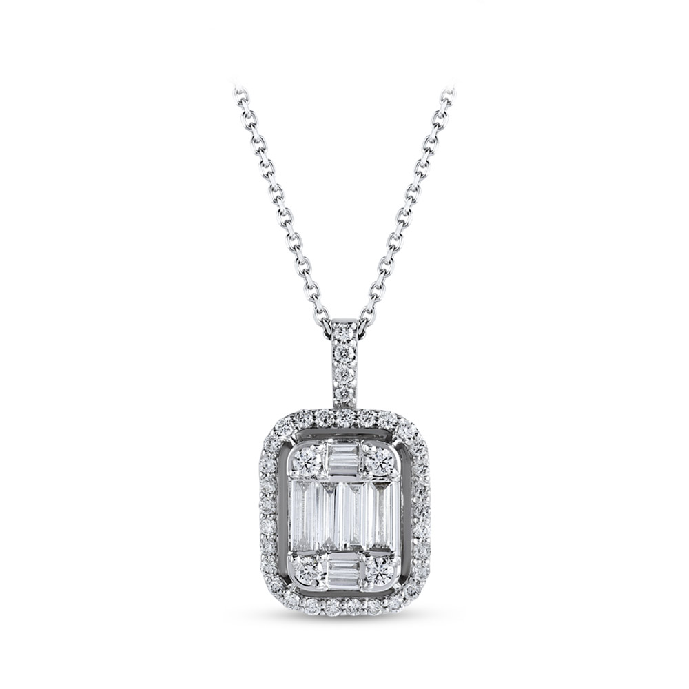 0.61 ct. Baguette Diamant Halskette