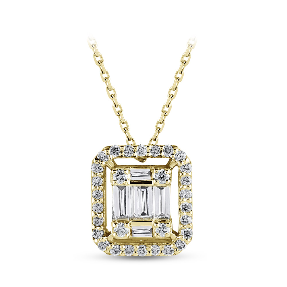 0.17 ct. Baguette Diamant Halskette