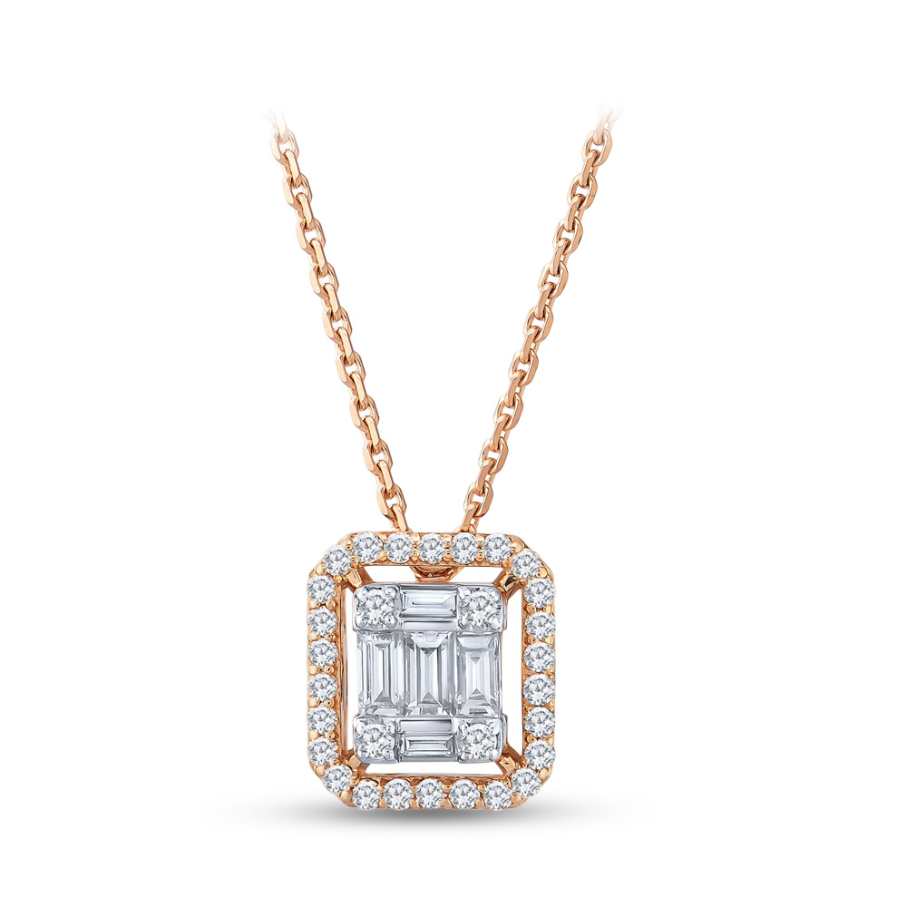 0.32 ct. Baguette Diamant Halskette