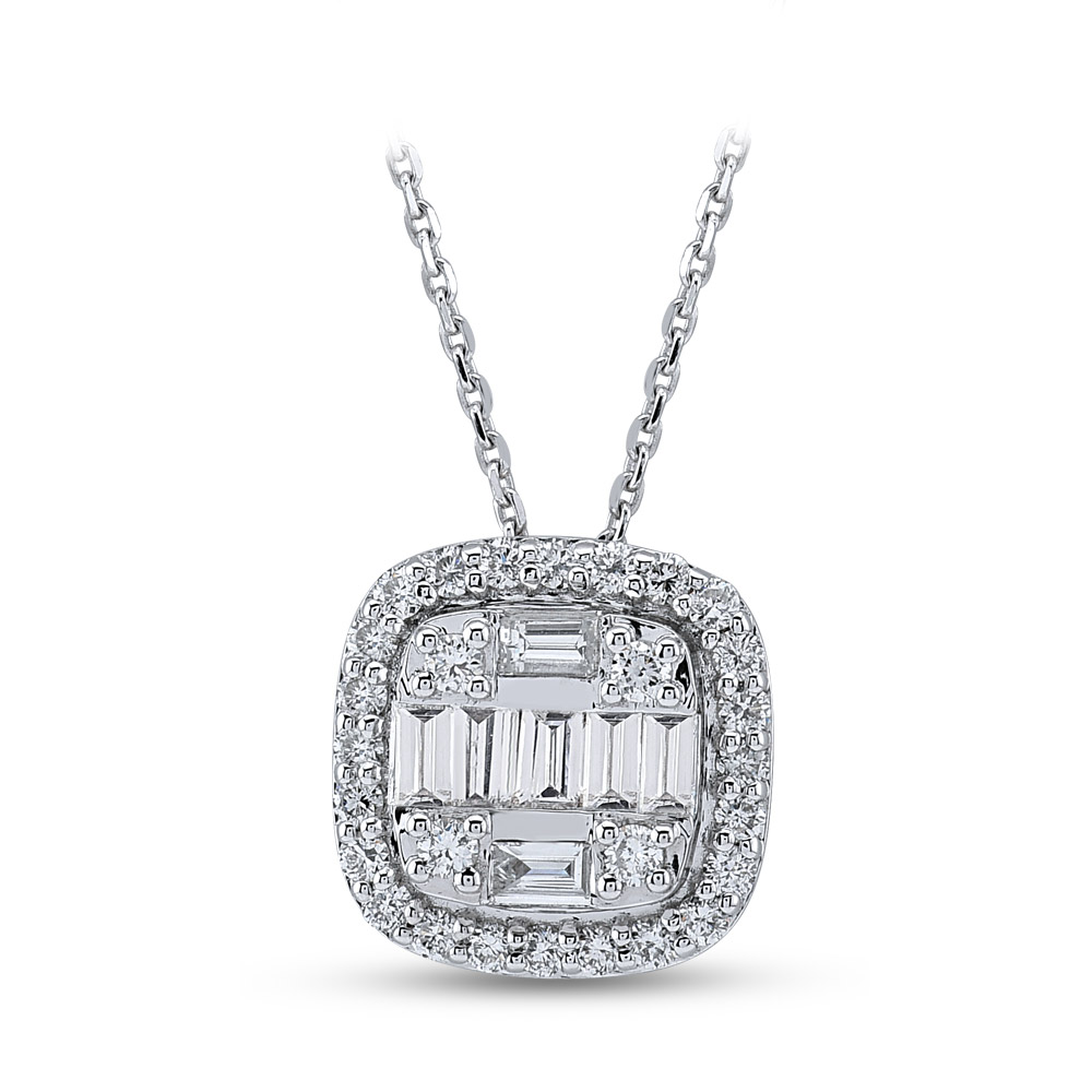 0.74 ct. Baguette Diamant Halskette