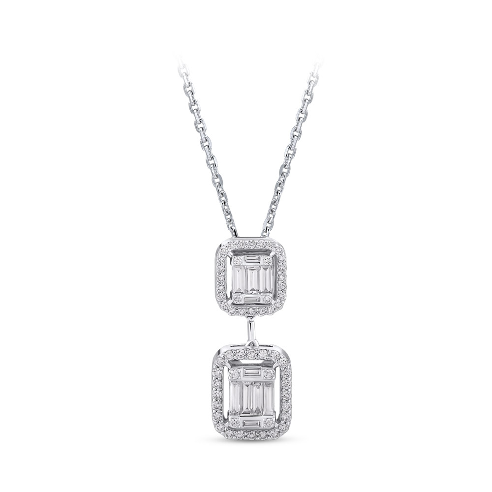 1.11 ct. Baguette Diamant Halskette