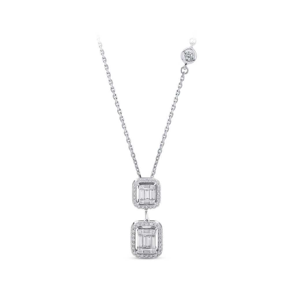1.11 ct. Baguette Diamant Halskette