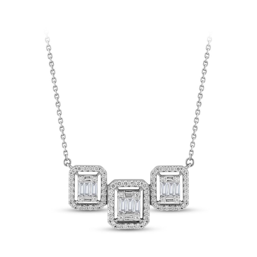 0.67 ct. Baguette Diamant Halskette
