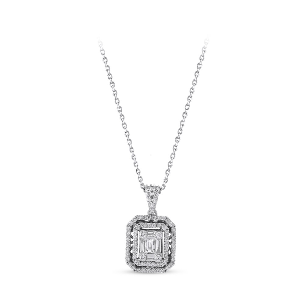 0.50 ct. Baguette Diamant Halskette