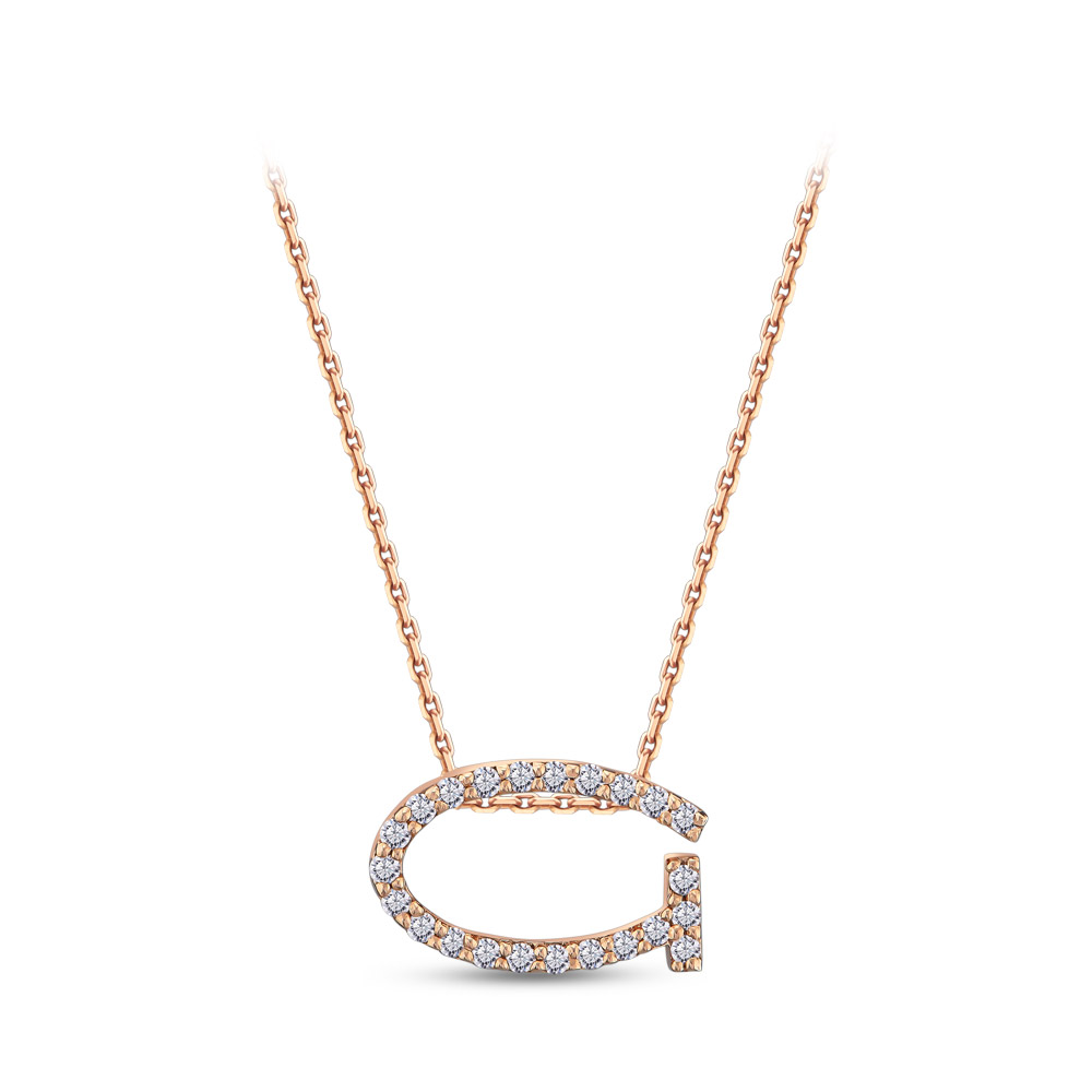 0.09 ct. Buchstabe 'G' Diamant Halskette