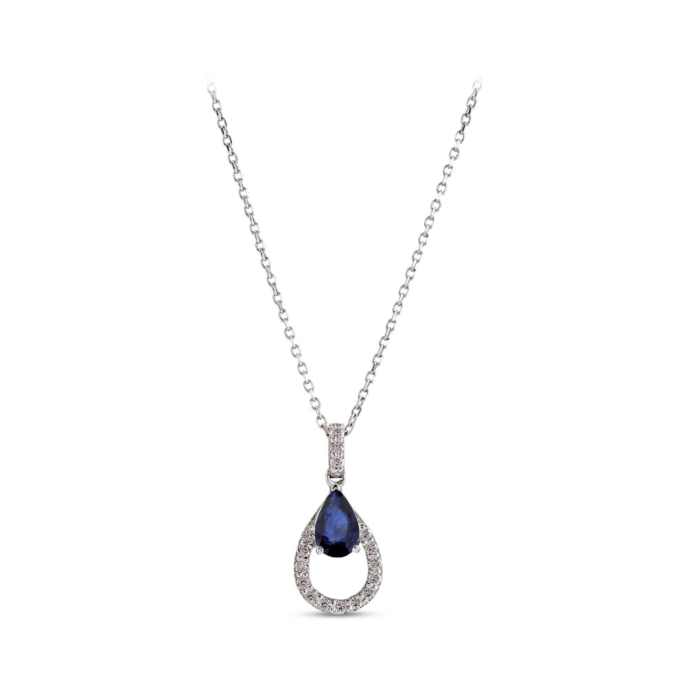 0.54 ct. Saphir Diamant Halskette