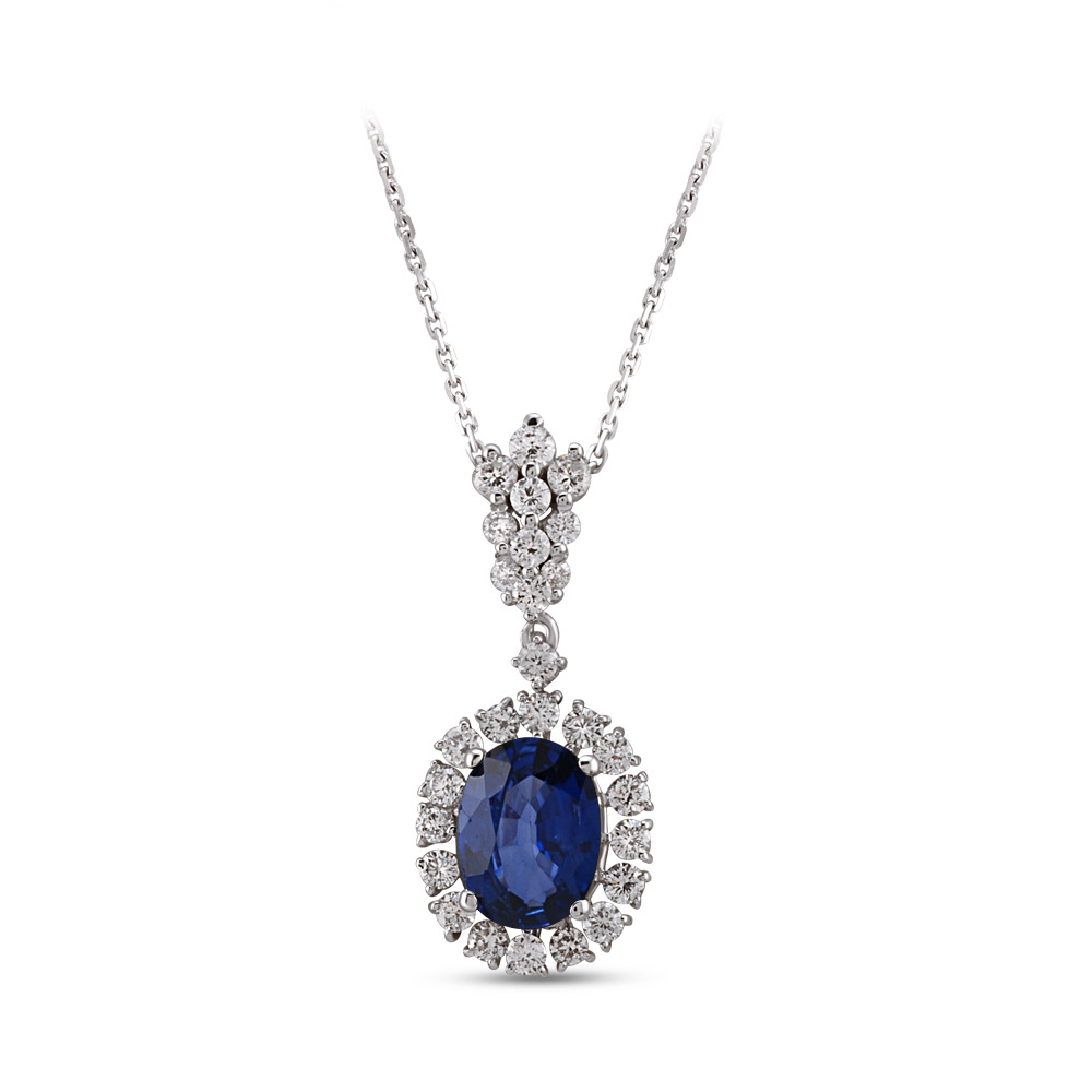 2.09 ct. Saphir Diamant Halskette