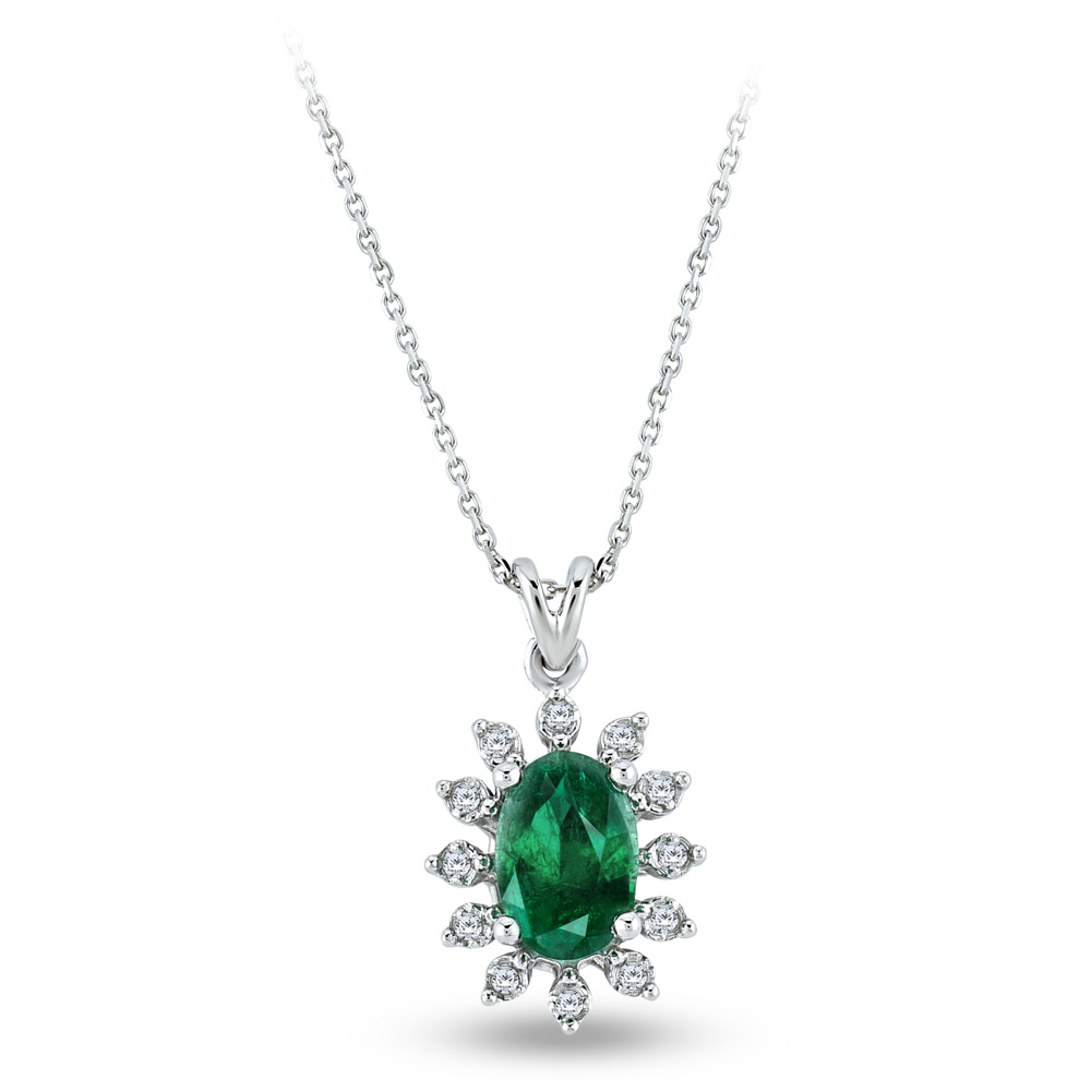 0.35 ct. Smaragd Diamant Halskette