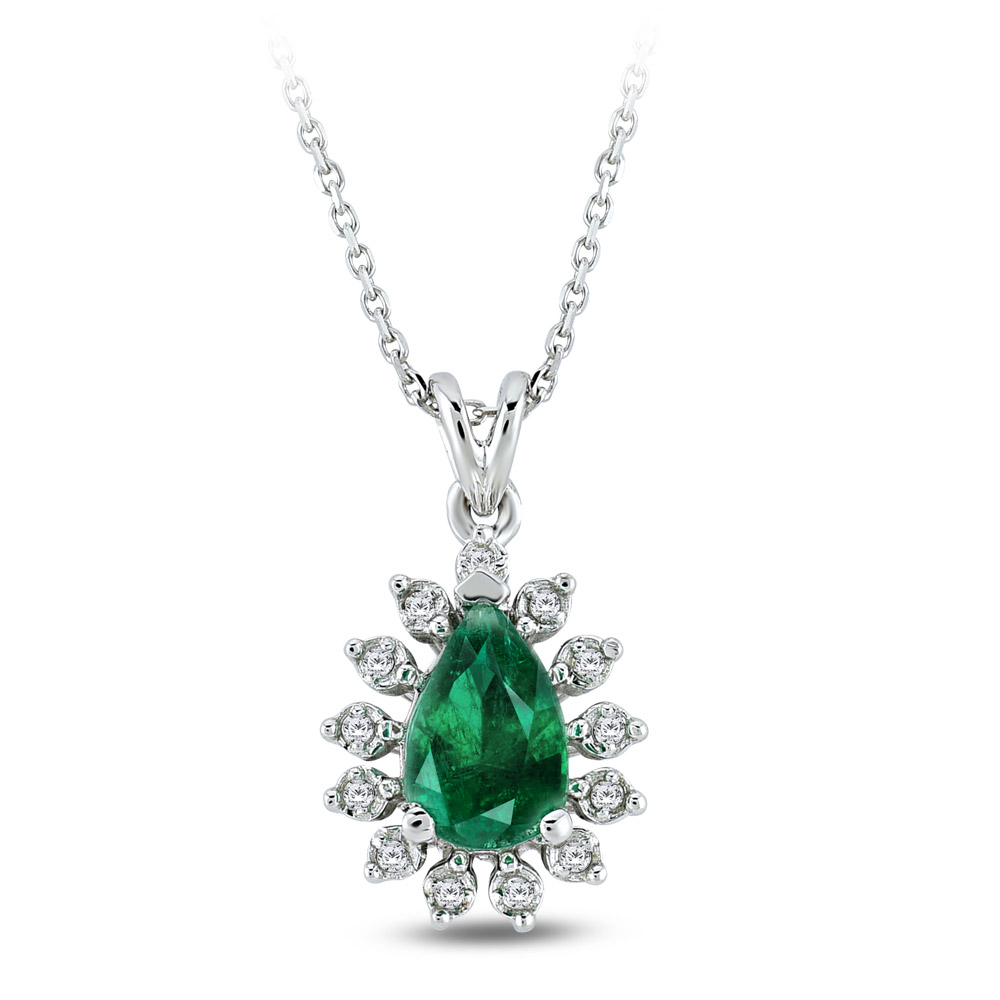 0.24 ct. Smaragd Diamant Halskette