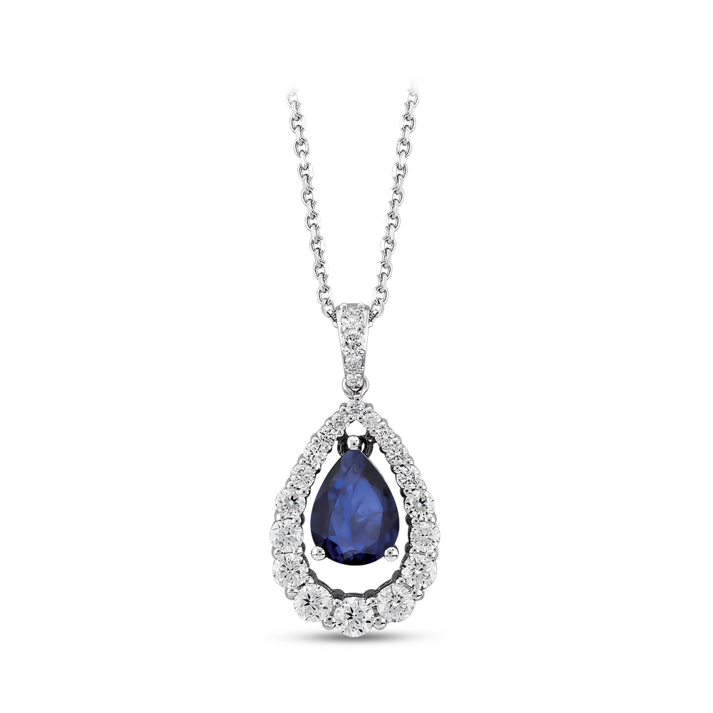 1.67 ct. Saphir Diamant Halskette