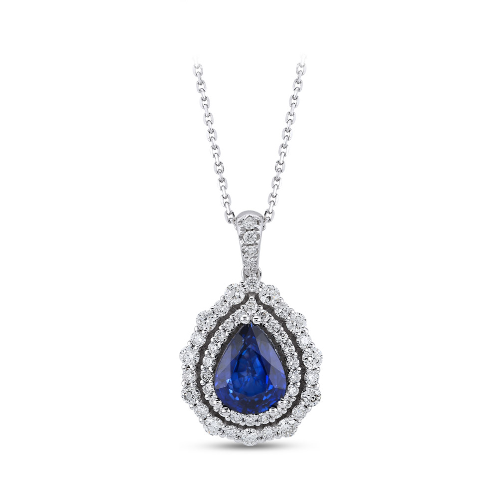 2.50 ct. Saphir Diamant Halskette