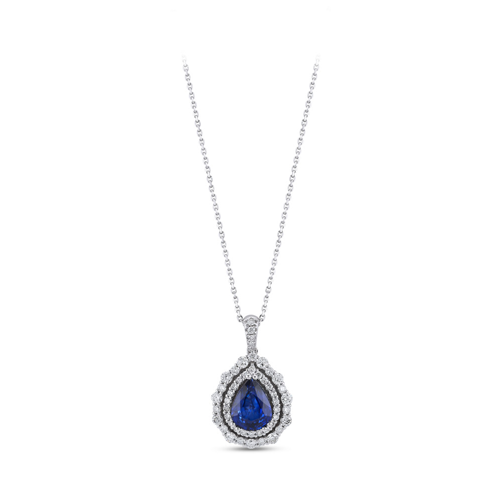 2.50 ct. Saphir Diamant Halskette