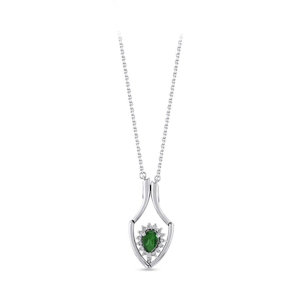 0.33 ct. Smaragd Diamant Halskette