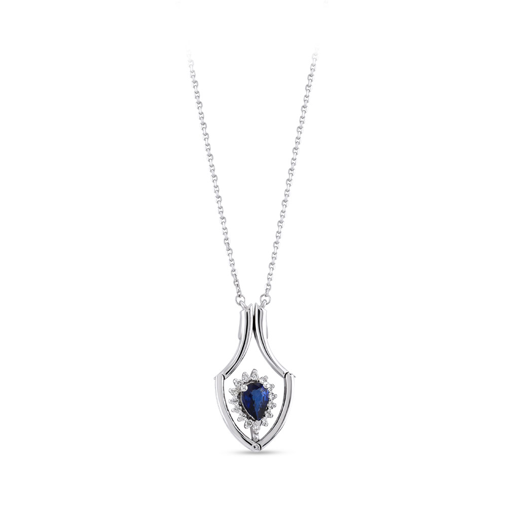 0.46 ct. Saphir Diamant Halskette