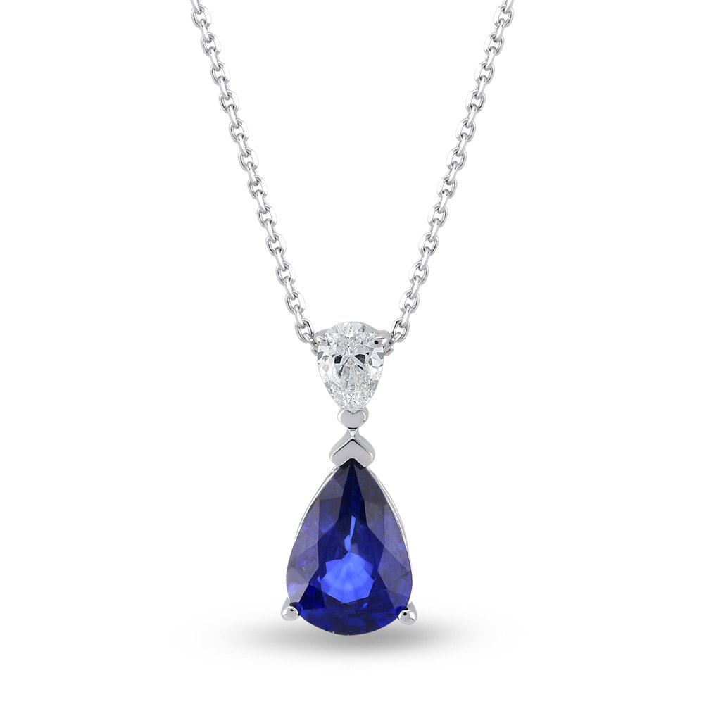 0.90 Karat Saphir Diamant Halskette - 3000845066 / ZEN Diamond