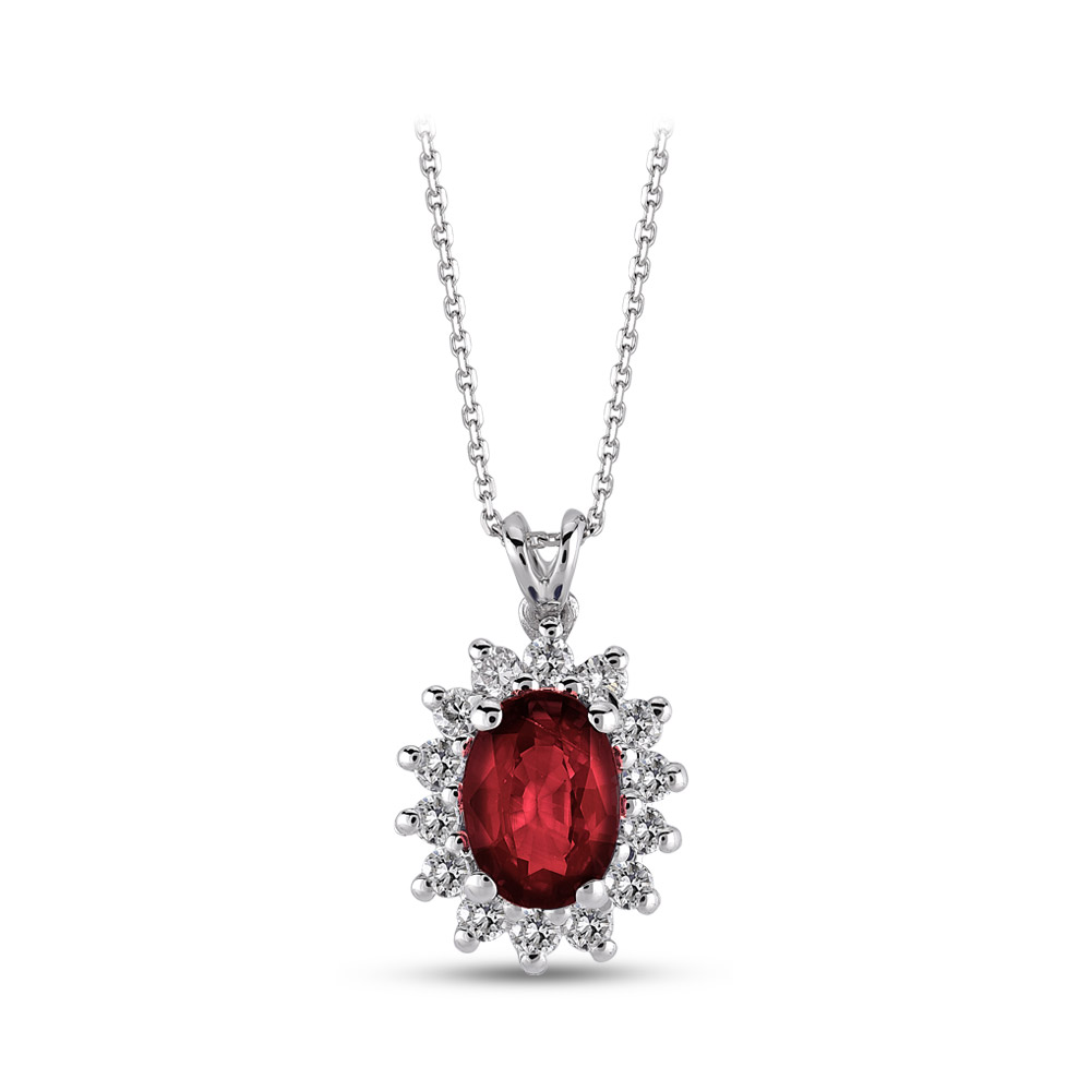 1.25 ct. Rubin Diamant Halskette