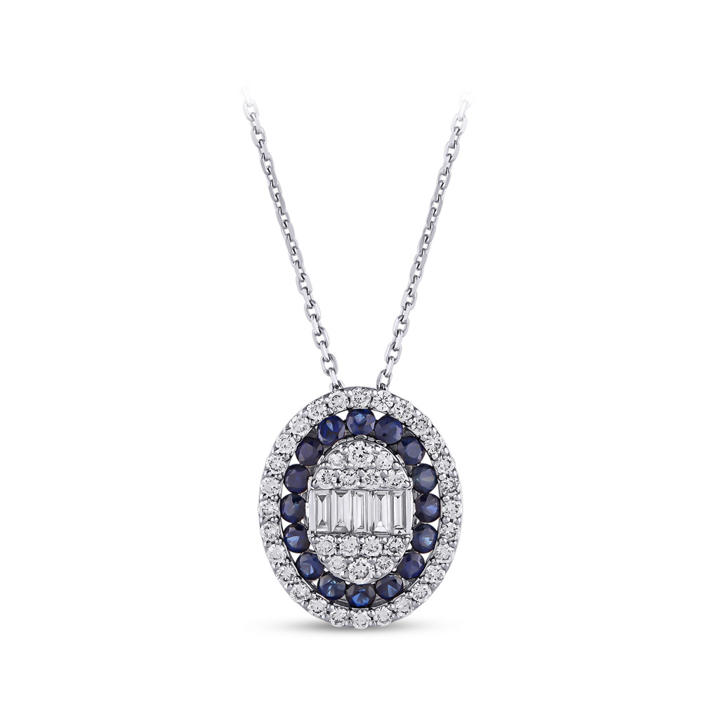 1.65 ct. Saphir Diamant Halskette