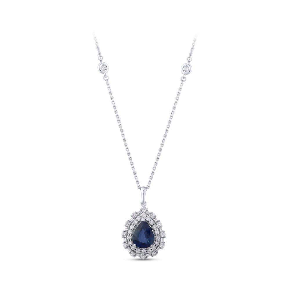 2.20 ct. Saphir Diamant Halskette