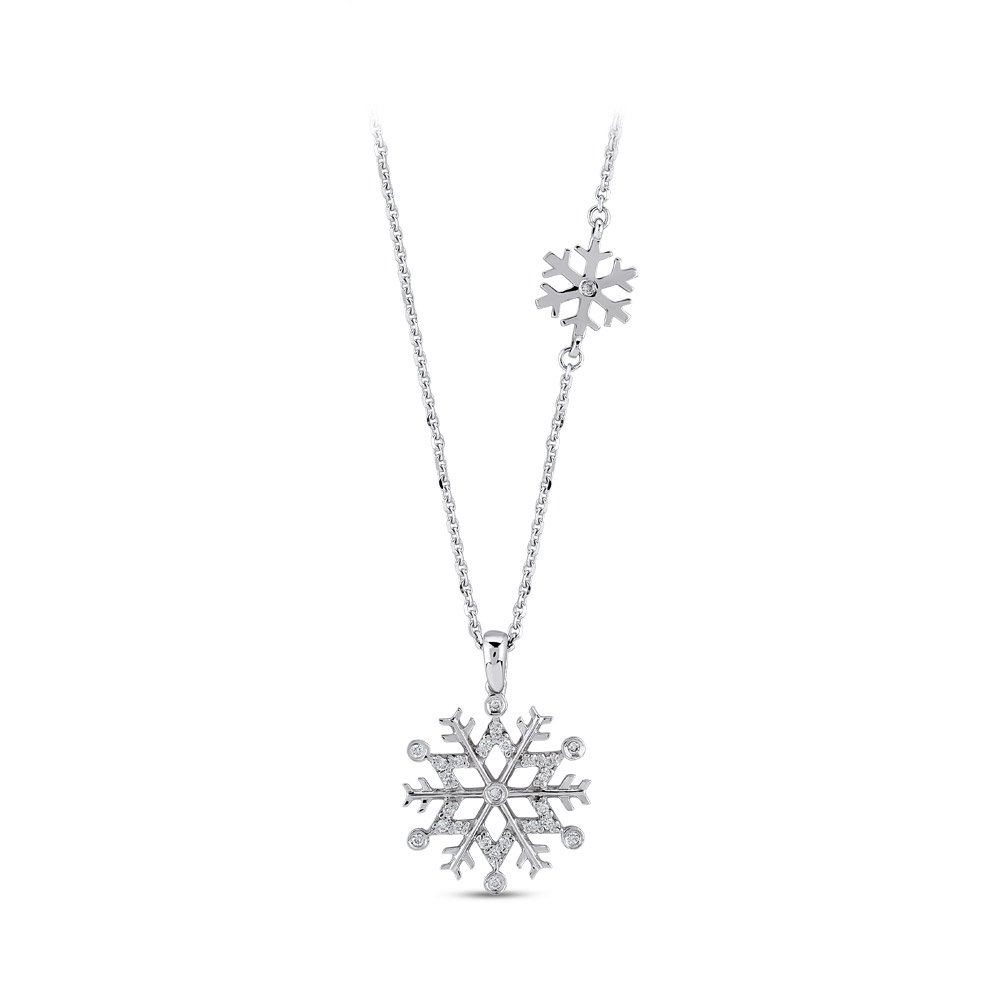 0.09 ct. Schneeflocke Diamant Halskette