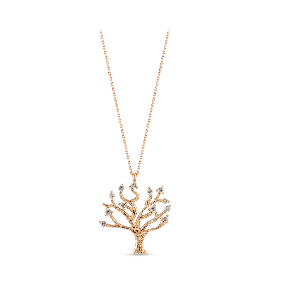 0.16 ct. Lebensbaum Diamant Halskette