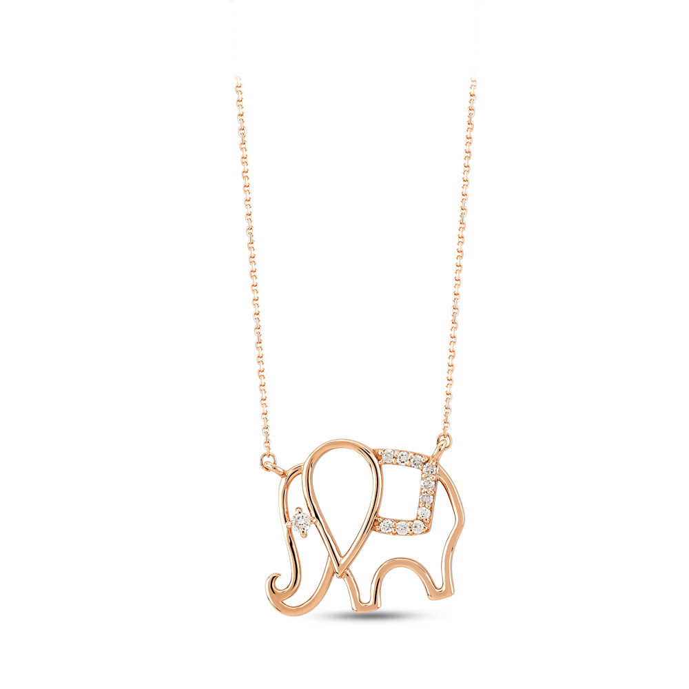 0.08 ct. Elefant Designer Diamant Halskette