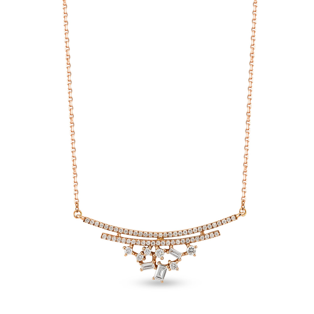 0.39 ct. Baguette Diamant Halskette