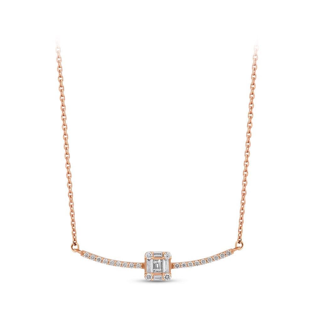 0.21 ct. Baguette Diamant Halskette