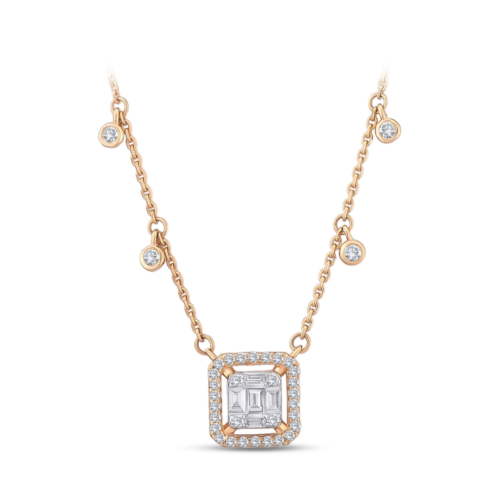 0.35 ct. Baguette Diamant Halskette