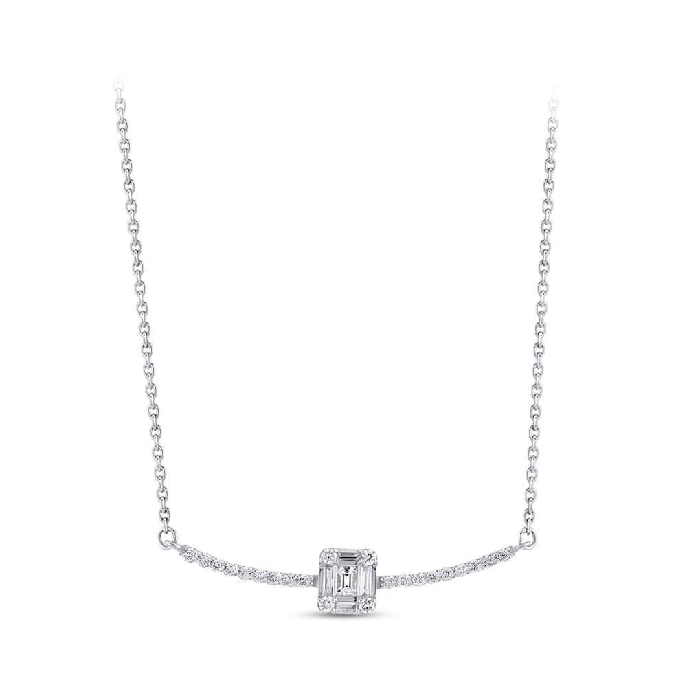 0.21 ct. Baguette Diamant Halskette