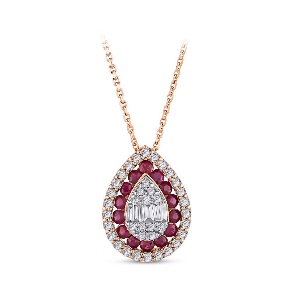 0.69 ct. Rubin Diamant Halskette