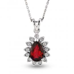 Rubin Diamant Halskette