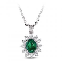 Smaragd Diamant Halskette 